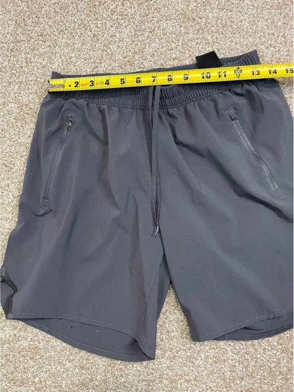 Adidas Shorts Men's Médium  Gray Aeroready Prime Green Athletic Elastic Waist
